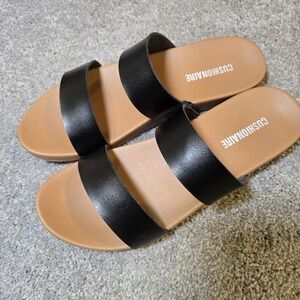 CUSHIONAIRE Josie Womens Sandals Slip On Two Strap Slides Comfort Flip  8M